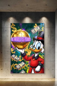 Obraz SCROOGE MCDUCK The World Is Yours – Nowoczesny Pop Art Sknerus McKwacz do Gabinetu i Salonu