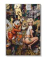 Obraz SCROOGE MCDUCK MARILYN MONROE Luxus – Nowoczesny Pop Art Złoto do Sypialni i Gabinetu