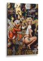 Obraz SCROOGE MCDUCK MARILYN MONROE Luxus – Nowoczesny Pop Art Złoto do Sypialni i Gabinetu