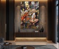 Obraz SCROOGE MCDUCK MARILYN MONROE Luxus – Nowoczesny Pop Art Złoto do Sypialni i Gabinetu