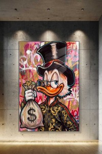 Obraz SCROOGE MCDUCK GUCCI STYLE Money – Nowoczesny Pop Art Kaczor do Biura i Salonu