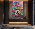 Obraz PINK PANTHER VERSACE STYLE Cash – Nowoczesny Pop Art Pantera do Salonu i Biura