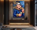 Obraz POPEYE NO MONEY NO HONEY Rolex Style – Pop Art do Salonu i Biura