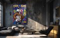 Obraz SYLVESTER TWEETY Cash Is King – Nowoczesny Pop Art Louis Vuitton do Salonu i Biura