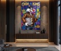 Obraz SYLVESTER TWEETY Cash Is King – Nowoczesny Pop Art Louis Vuitton do Salonu i Biura