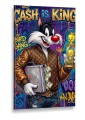 Obraz SYLVESTER TWEETY Cash Is King – Nowoczesny Pop Art Louis Vuitton do Salonu i Biura