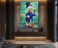 Obraz SCROOGE MCDUCK WALK LIKE A BOSS – Nowoczesny Pop Art Turkus do Gabinetu i Biura
