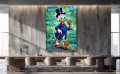 Obraz SCROOGE MCDUCK WALK LIKE A BOSS – Nowoczesny Pop Art Turkus do Gabinetu i Biura