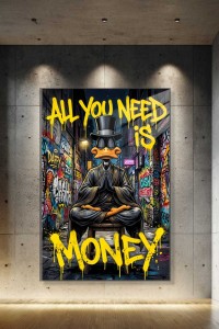 Obraz DAFFY DUCK ALL YOU NEED IS MONEY – Nowoczesny Pop Art Zen do Salonu i Biura