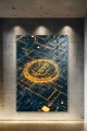Obraz BITCOIN CRYPTOCURRENCY Circuit Board – Nowoczesny Cyberpunk Hi-Tech do Biura i Gabinetu
