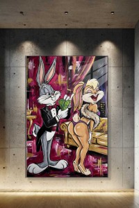 Obraz BUGS BUNNY LOLA Rich Lifestyle – Nowoczesny Pop Art Glamour do Sypialni i Salonu