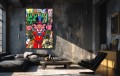 Obraz PINK PANTHER DOM PERIGNON Champagne – Nowoczesny Pop Art Gotówka do Salonu i Biura