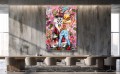 Obraz BUGS BUNNY LOLA GANG GIRL Pink – Nowoczesny Pop Art Graffiti do Sypialni i Garderoby