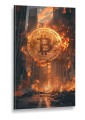 Obraz BITCOIN GENESIS CRYPTO APOCALYPSE – Nowoczesny Cyberpunk Ogień do Biura i Salonu