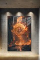 Obraz BITCOIN GENESIS CRYPTO APOCALYPSE – Nowoczesny Cyberpunk Ogień do Biura i Salonu