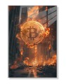 Obraz BITCOIN GENESIS CRYPTO APOCALYPSE – Nowoczesny Cyberpunk Ogień do Biura i Salonu