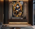 Obraz SCROOGE MCDUCK KING OF HEARTS – Nowoczesny Pop Art Złoto do Biura i Gabinetu