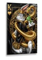 Obraz BUGS BUNNY KING OF HEARTS Snake – Nowoczesny Pop Art Glamour do Salonu i Sypialni
