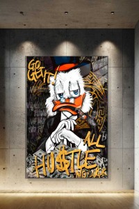 Obraz SCROOGE MCDUCK ALL HUSTLE Cigar – Nowoczesny Pop Art do Gabinetu i Biura