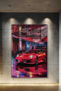 Obraz FERRARI F430 NEON VELOCITY – Nowoczesny Pop Art Superauto do Salonu i Pokoju