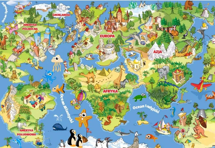 Fototapeta Tapeta Mapa Świata MS-3.jpg