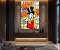 Obraz SCROOGE MCDUCK GET MONEY Cash – Nowoczesny Pop Art Żółty do Biura i Pokoju