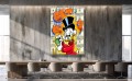 Obraz SCROOGE MCDUCK GET MONEY Cash – Nowoczesny Pop Art Żółty do Biura i Pokoju