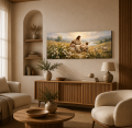 OBRAZ RELIGIJNY JEZUS DOBRY PASTERZ Z DZIEĆMI ŁĄKA OWIECZKI PANORAMICZNY CANVAS