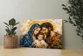  Obraz Święta Rodzina Nowoczesny Złoty Płótno CANVAS na Prezent