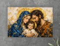 Obraz Święta Rodzina Nowoczesny Złoty Płótno CANVAS na Prezent