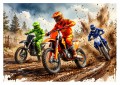 Fototapeta młodzieżowa motocross wyścig w błocie off-road cross