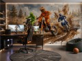 Fototapeta młodzieżowa motocross wyścig w błocie off-road cross