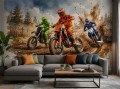 Fototapeta młodzieżowa motocross wyścig w błocie off-road cross