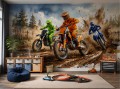 Fototapeta młodzieżowa motocross wyścig w błocie off-road cross