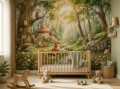 Fototapeta dla dzieci magiczny las zwierzątka leśne fantasy