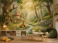 Fototapeta dla dzieci magiczny las zwierzątka leśne fantasy