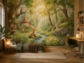 Fototapeta dla dzieci magiczny las zwierzątka leśne fantasy