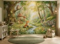 Fototapeta dla dzieci magiczny las zwierzątka leśne fantasy