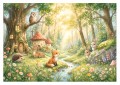 Fototapeta dla dzieci magiczny las zwierzątka leśne fantasy
