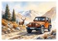 Fototapeta młodzieżowa samochód off-road górski pejzaż dzika natura przygoda