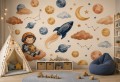 Fototapeta dla dziecka astronauta rakieta planety chmury układ słoneczny