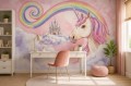 Fototapeta dla dziewczynki magiczna kraina zamek fantasy unicorn