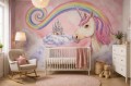 Fototapeta dla dziewczynki magiczna kraina zamek fantasy unicorn