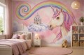 Fototapeta dla dziewczynki magiczna kraina zamek fantasy unicorn