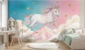Fototapeta dla dziecka RAINBOW UNICORN pastelowe niebo JEDNOROŻEC