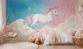 Fototapeta dla dziecka RAINBOW UNICORN pastelowe niebo JEDNOROŻEC