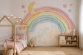 Fototapeta dla dziewczynki RAINBOW PASTEL tęcza chmurki
