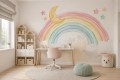 Fototapeta dla dziewczynki RAINBOW PASTEL tęcza chmurki