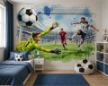 Fototapeta dla chłopca sport piłka nożna mecz stadion bramkarz strzał akwarela