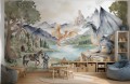 Fototapeta dla dziecka kraina fantasy bajkowe smoki zamek rycerz